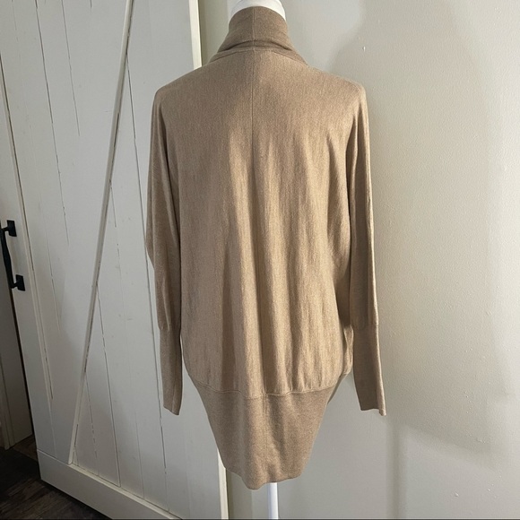 Magaschoni tan open front wool blend cardigan small - Picture 3 of 5